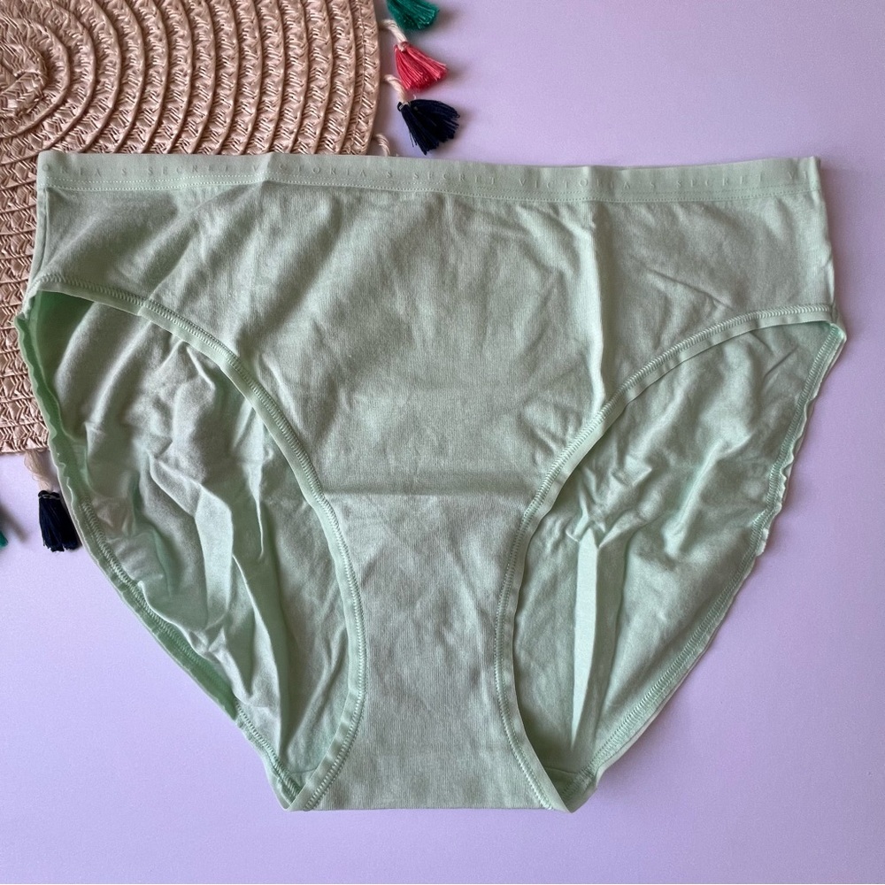 Victoria's Secret Stretch Cotton High-Leg Brief Panty Pretty Mint Large NEW